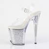 Pleaser - FLAMINGO808RSI Sandale à bride à la cheville, Pole dance chaussures - Transparent Product image